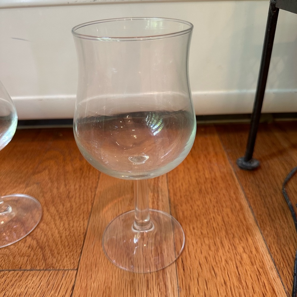 France Wine Glasses Clear Rounded Stemmed Set of 9